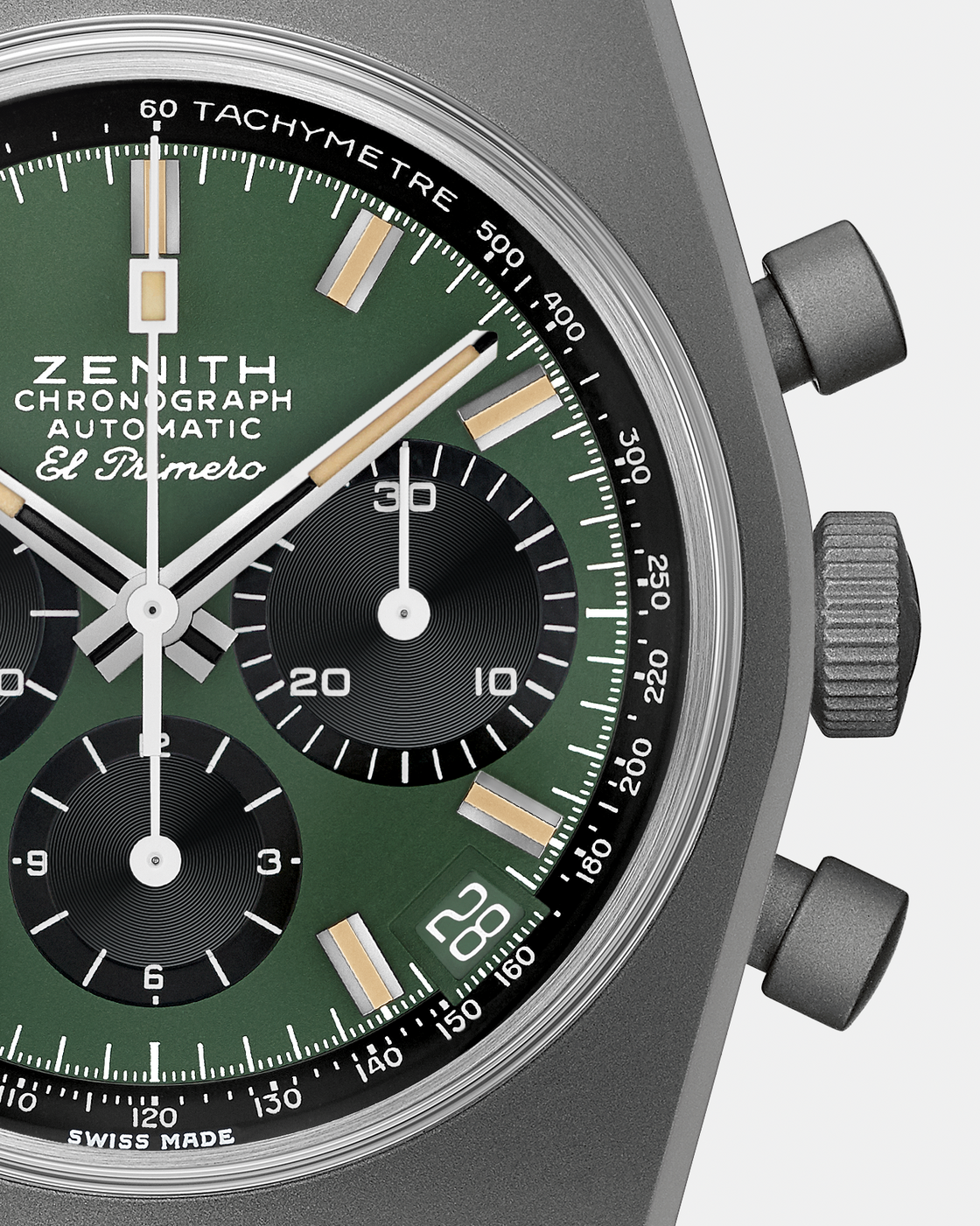 ZENITH CHRONOMASTER REVIVAL SAFARI - 37.00mm, Microblasted titanium ZENITH CHRONOMASTER REVIVAL SAFARI - 37.00mm, Microblasted titanium